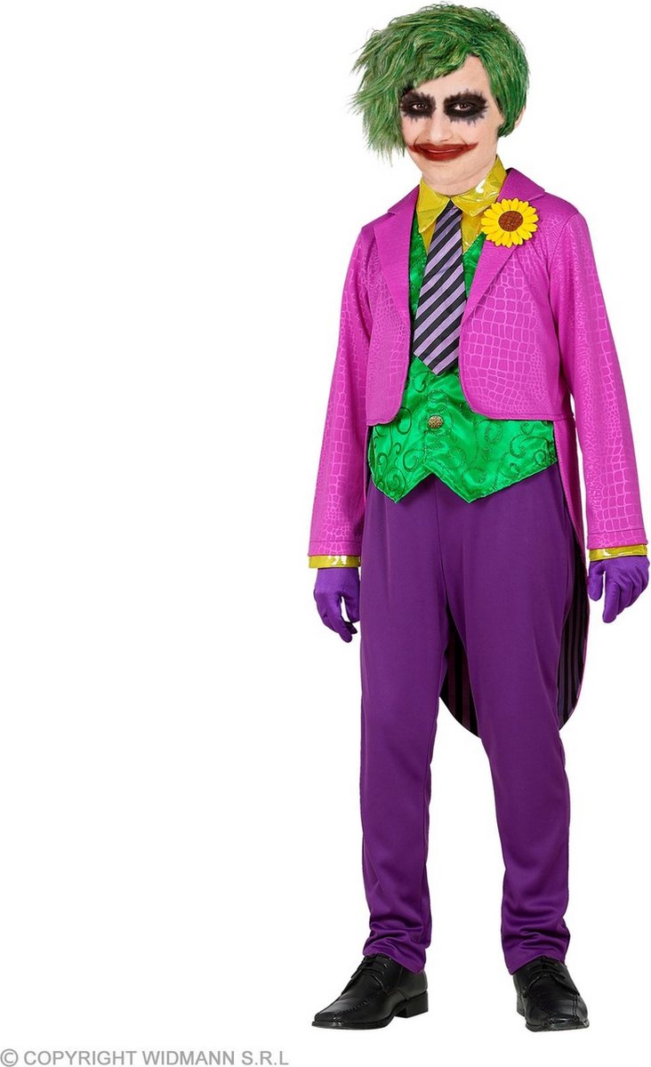 Joker Kostuum | Ondeugende Joker Junior | Jongen | Maat 104 | Halloween | Verkleedkleding